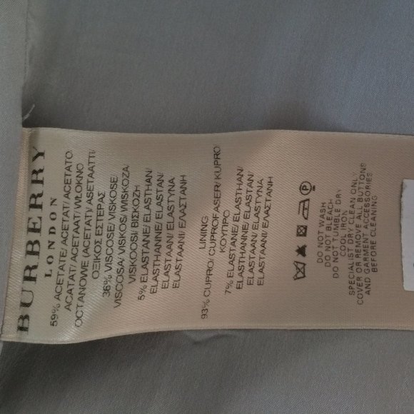 BURBERRY. Satin (atlas) grey dress. Size 10 - Picture 5 of 7